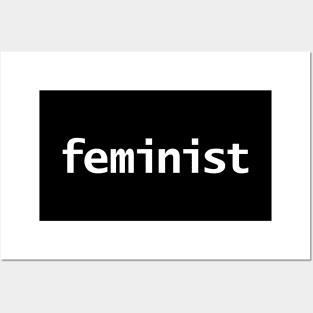 Feminist Minimal Typography White Text Posters and Art